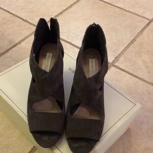 BCBGMAXAZRIA SHOES HIGH HEEL WEDGE LEATHER UPPER